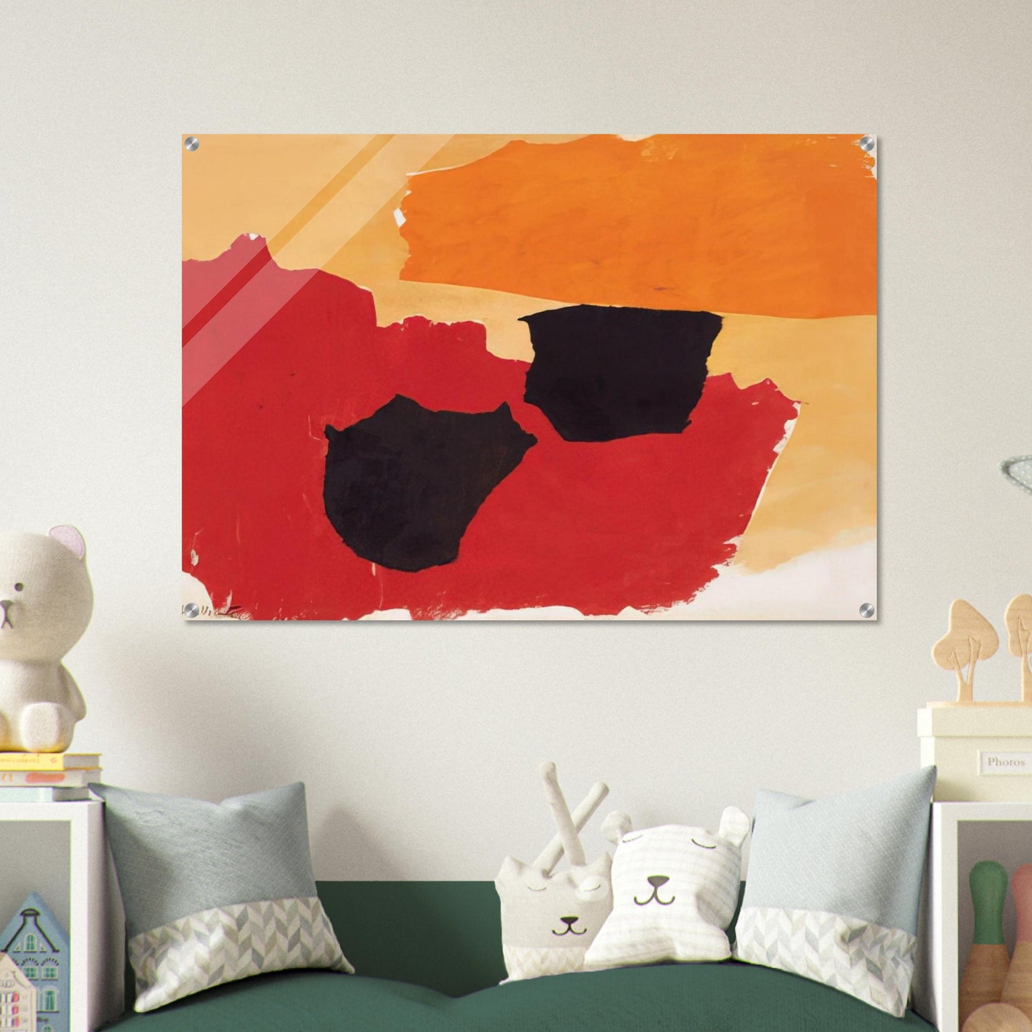 ORANGE RED BLACK 1962 - Esteban Vicente Acrylic Print - 70x100 cm / 28x40″ inches