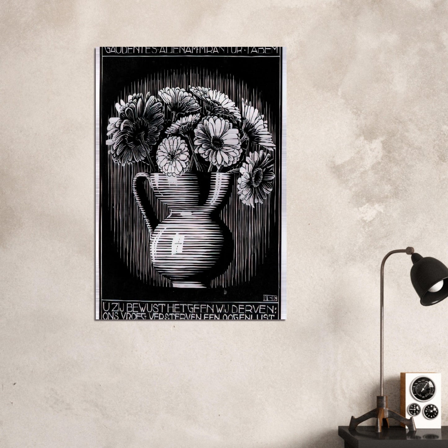 EMBLEMATA VASE - MC Escher Brushed Aluminum Print - 70x100 cm / 28x40 inches | MC Escher Aluminum Print | MC Escher Prints
