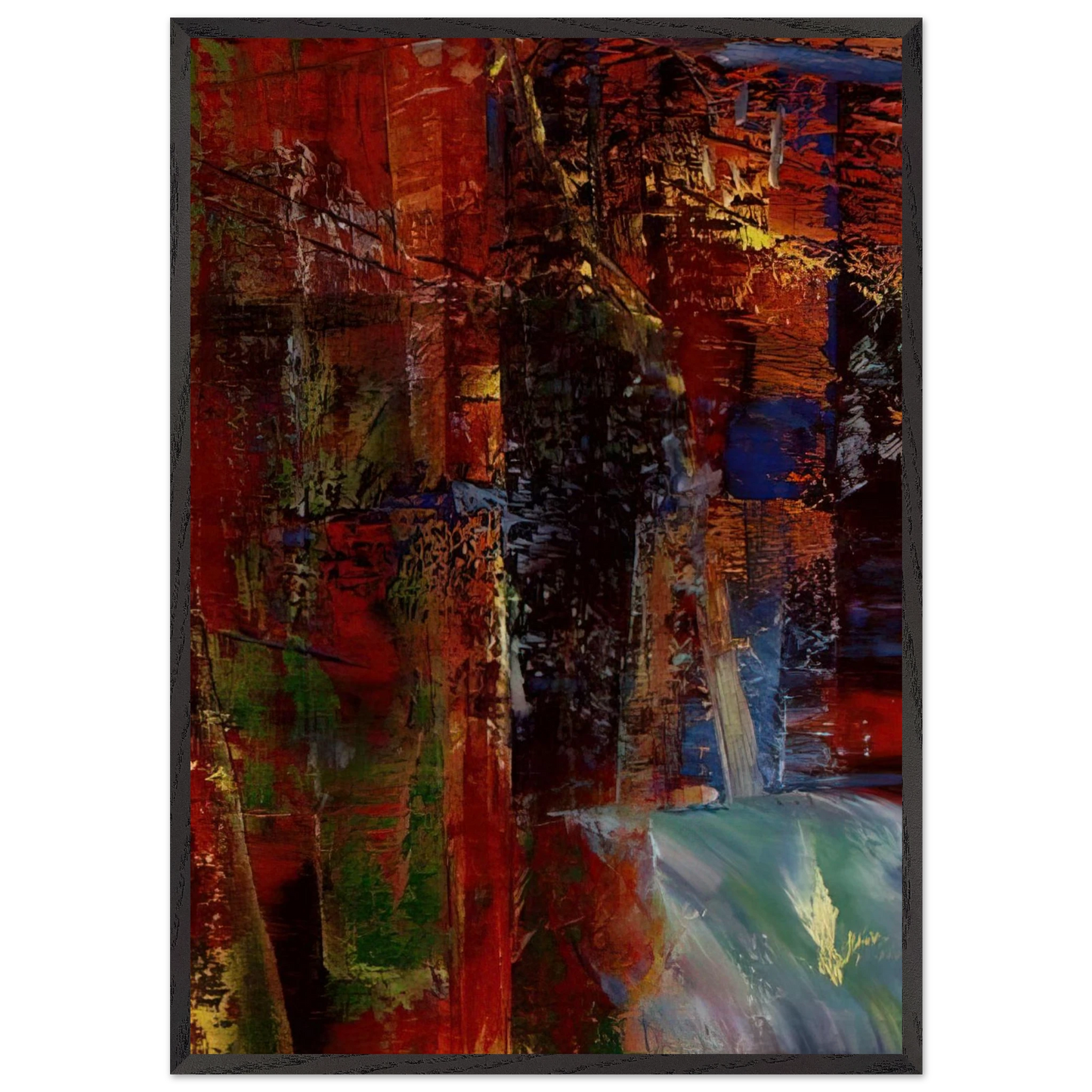DARK - Gerhard Richter 70x100 cm / 28x40 inches Framed Art Print – Black Wooden Frame