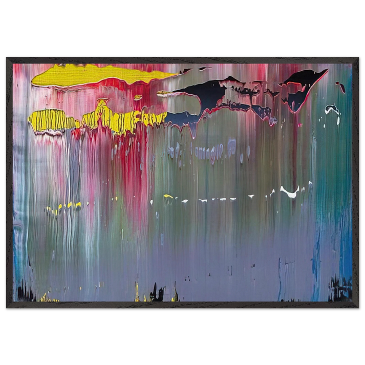 ABSTRACT PICTURE - Gerhard Richter 70x100 cm / 28x40 inches Framed Art Print – Black Wooden Frame