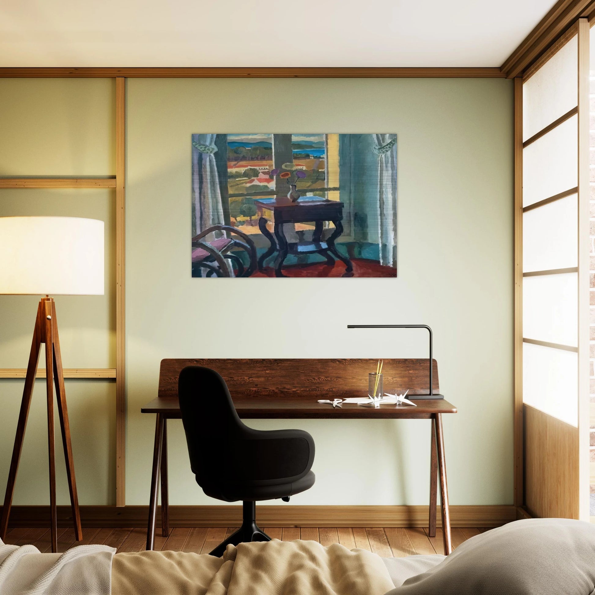 INTERIOR WITH A TABLE 1921 - Vanessa Bell Brushed Aluminum Print - 70x100 cm / 28x40 inches | Vanessa Bell Aluminum Print | Vanessa Bell Prints