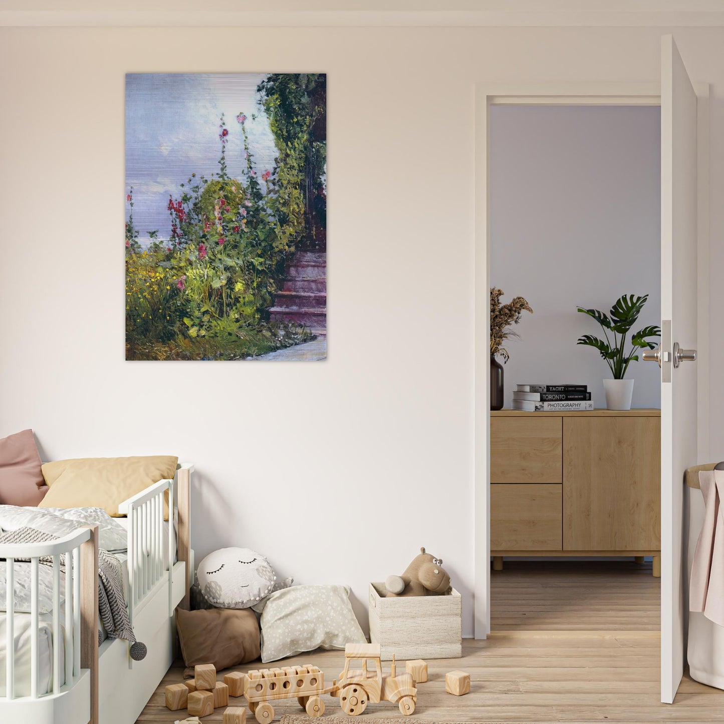 Celia Thaxter's Garden, Appledore, Isles of Shoals - Childe Hassam Brushed Aluminum Print - 70x100 cm / 28x40 inches | Childe Hassam Aluminum Print | Childe Hassam Prints