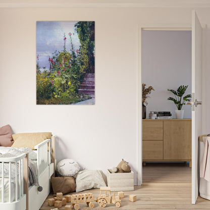 Celia Thaxter's Garden, Appledore, Isles of Shoals - Childe Hassam Brushed Aluminum Print - 70x100 cm / 28x40 inches | Childe Hassam Aluminum Print | Childe Hassam Prints