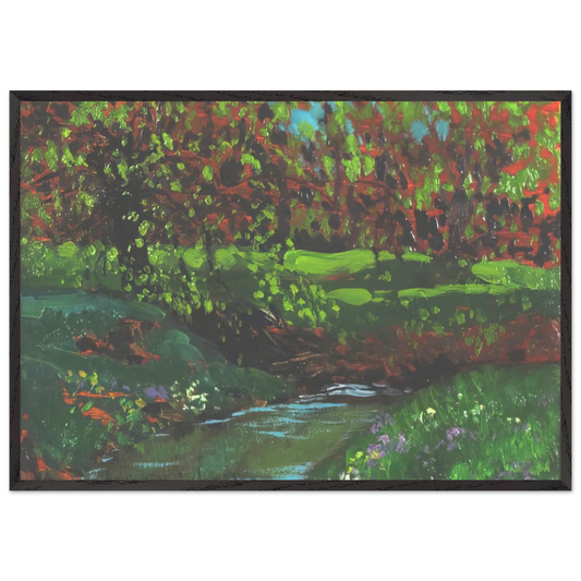 Green Pool - Post-Impressionism - Frank Johnston 70x100 cm / 28x40 inches Framed Art Print – Black Wooden Frame