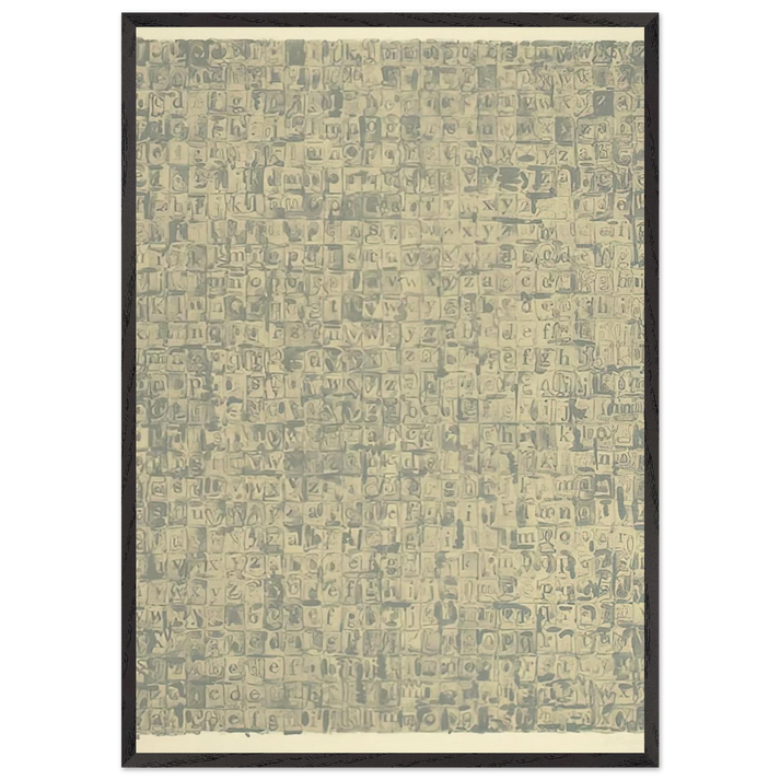 GRAY ALPHABETS ULAE 57 1968 - Jasper Johns 70x100 cm / 28x40 inches Framed Art Print – Black Wooden Frame