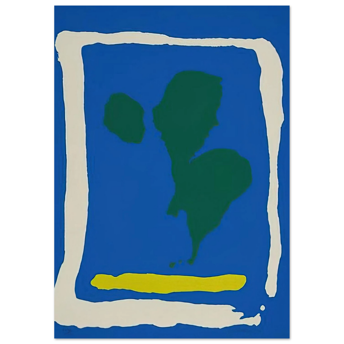 Helen Frankenthaler - Air Frame - 1965 Wall art - 60x80 cm / 24x32 inches - Premium Wooden Framed Poster With Fine Art Paper-canvas - White frame