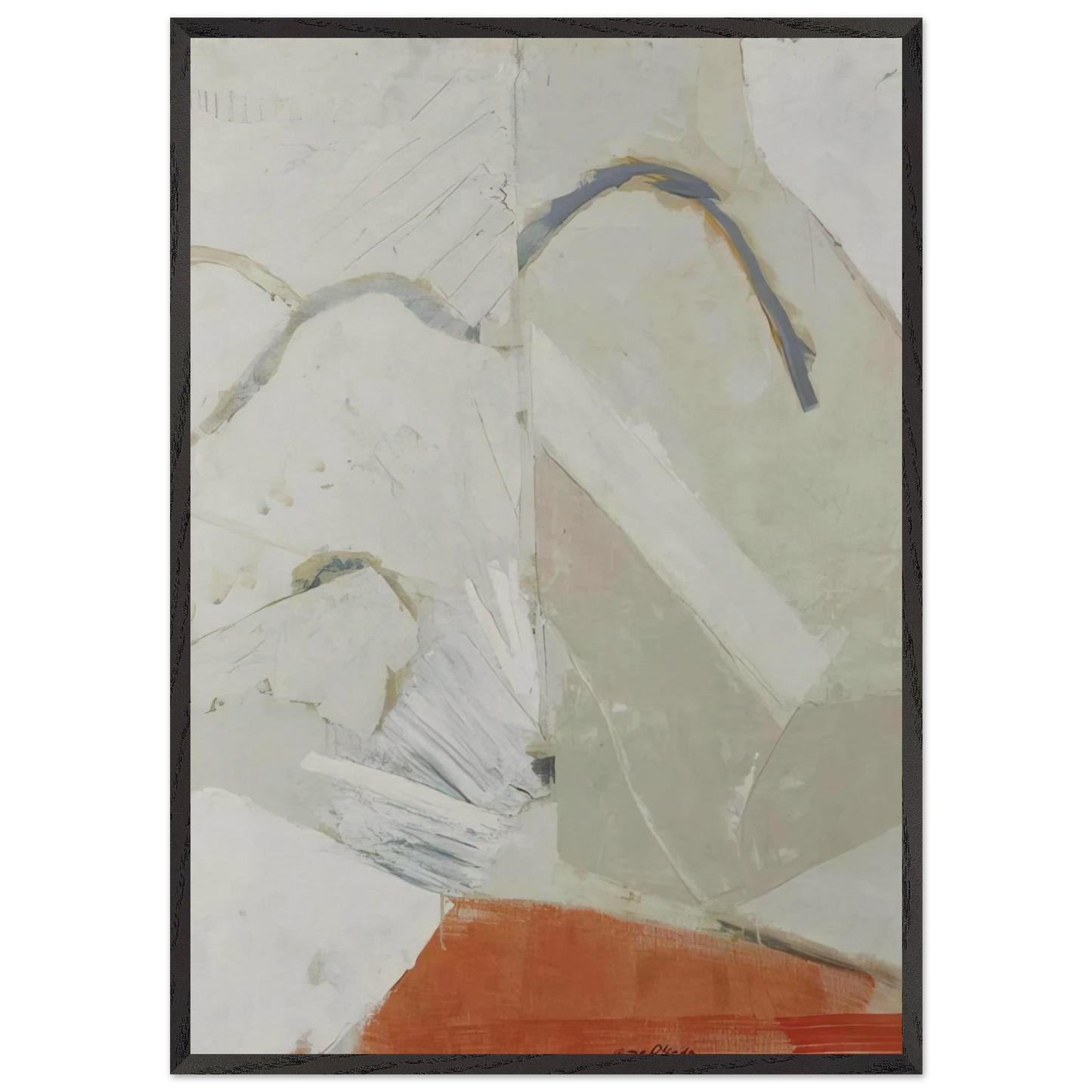 Untitled - 1960 N11 - Kenzo Okada 70x100 cm / 28x40 inches Framed Art Print – Black Wooden Frame