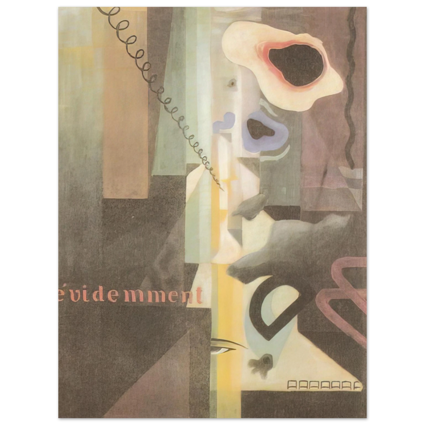 Julius Evola - Composizione Paesaggio Dada n. 3 o n. 2 - 1921  75x100 cm / 30x40inches Fine Art Poster