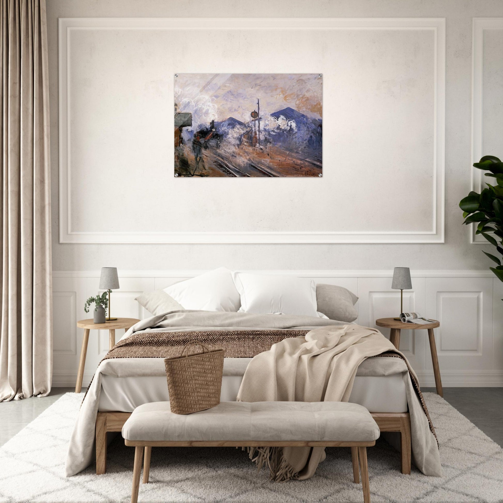 Saint-Lazare Station, Track Coming out - claude monet Acrylic Print - 70x100 cm / 28x40″ inches | claude monet Wall Art | claude monet Prints
