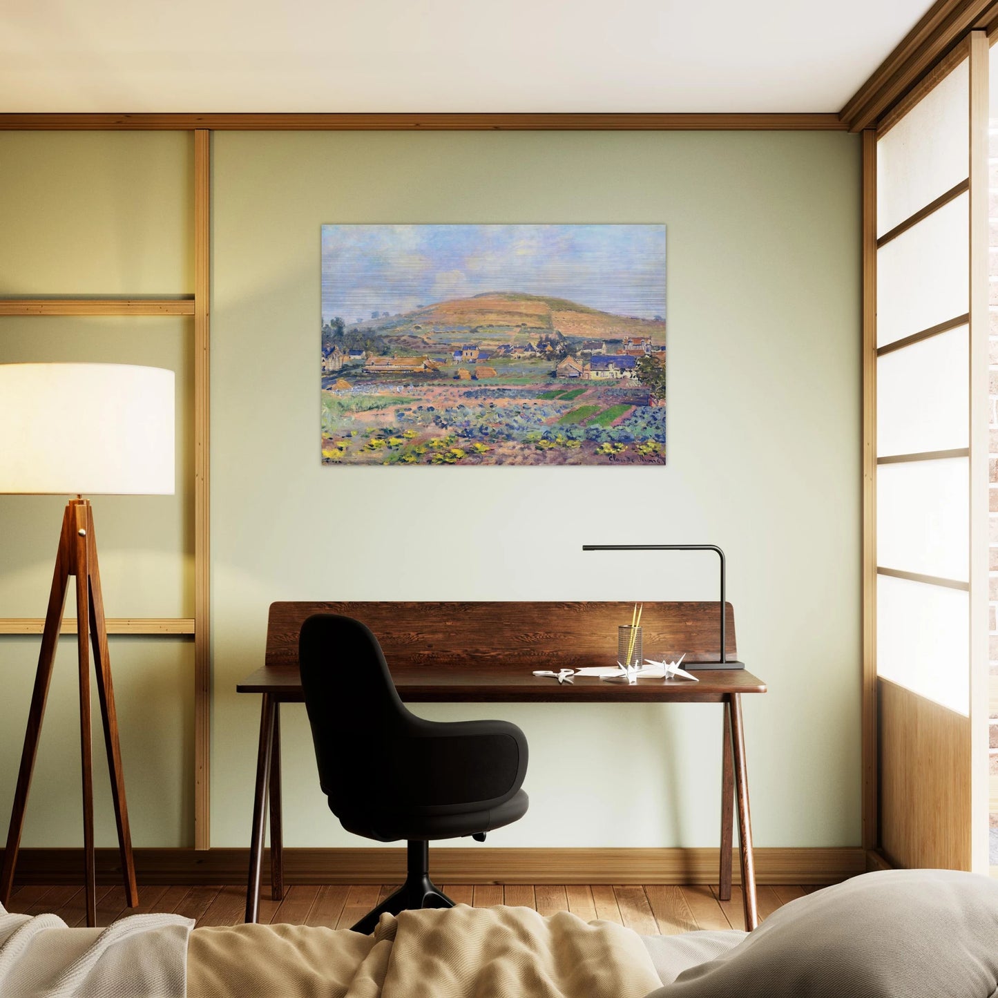 The Mount Riboudet in Rouen at Spring - claude monet Brushed Aluminum Print - 70x100 cm / 28x40 inches | claude monet Aluminum Print | claude monet Prints