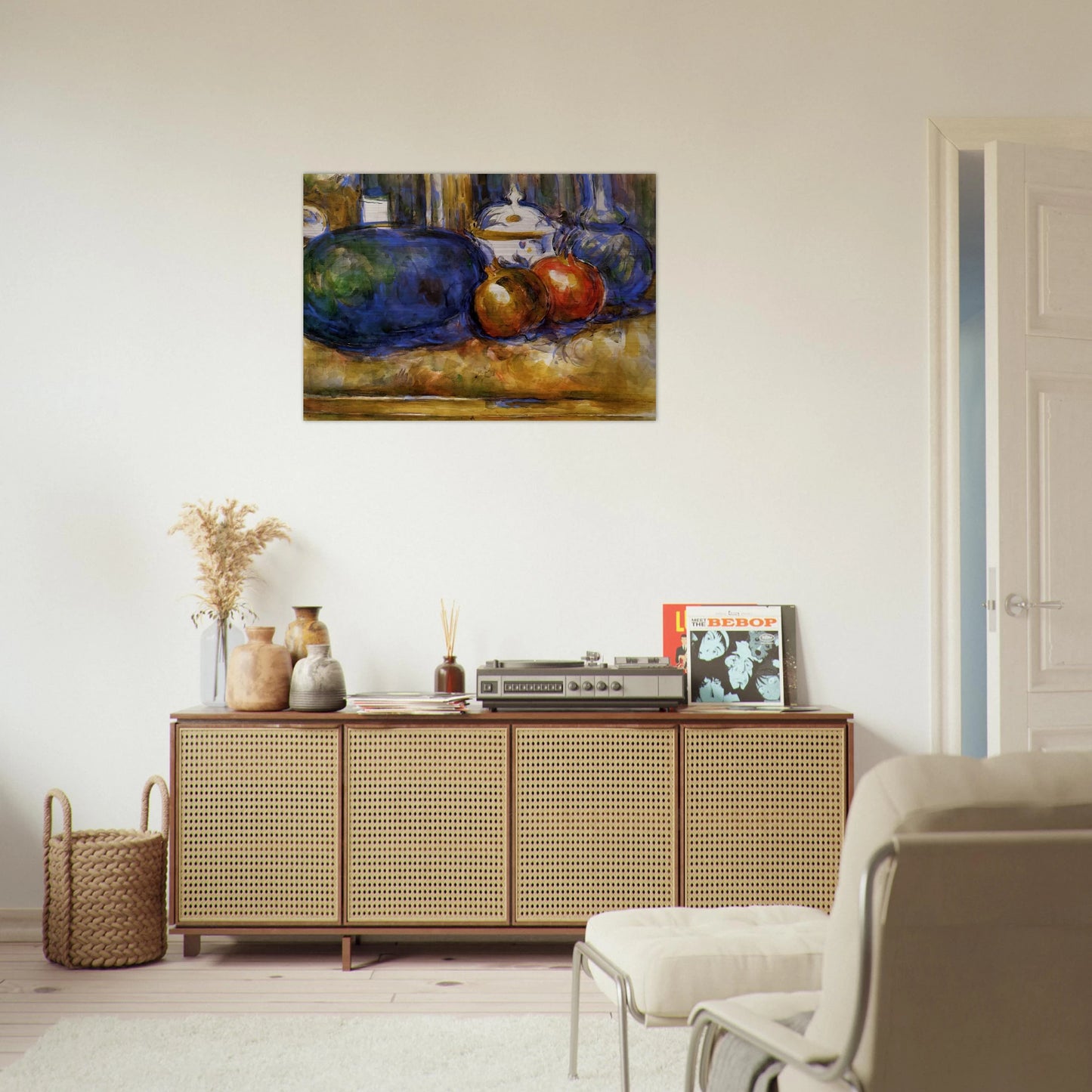 Still Life with Watermelon and Pemegranates - Paul Cézanne Brushed Aluminum Print - 70x100 cm / 28x40 inches | Paul Cézanne Aluminum Print | Paul Cézanne Prints