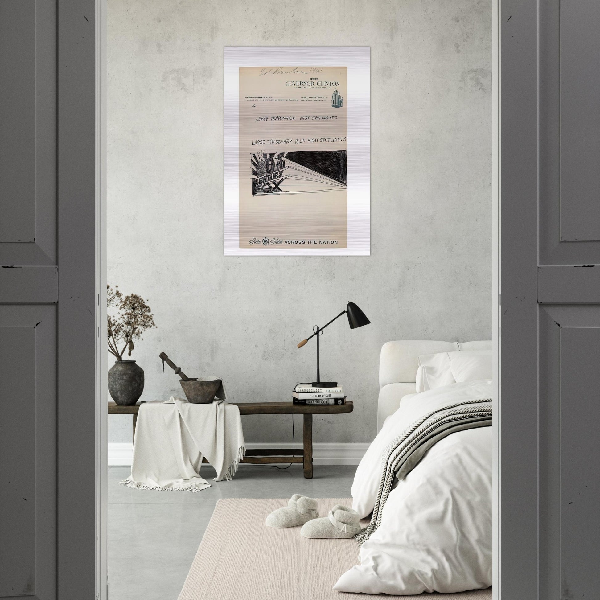 TRADEMARCK SKETCH 1961 - Edward Ruscha Brushed Aluminum Print - 70x100 cm / 28x40 inches | Edward Ruscha Aluminum Print | Edward Ruscha Prints