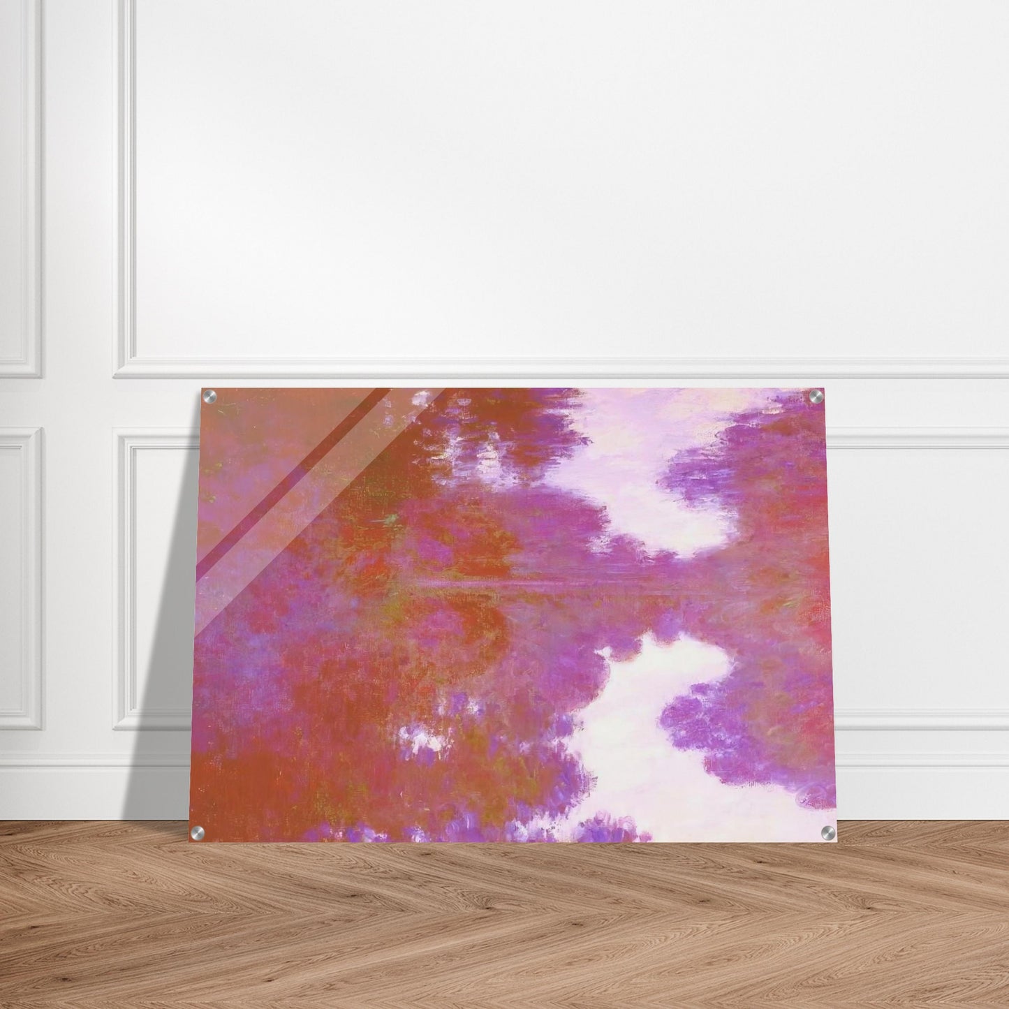 Misty Morning on the Seine, Mauve - claude monet Acrylic Print - 70x100 cm / 28x40″ inches