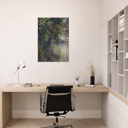 Watermill at Limetz - claude monet Brushed Aluminum Print - 70x100 cm / 28x40 inches | claude monet Aluminum Print | claude monet Prints