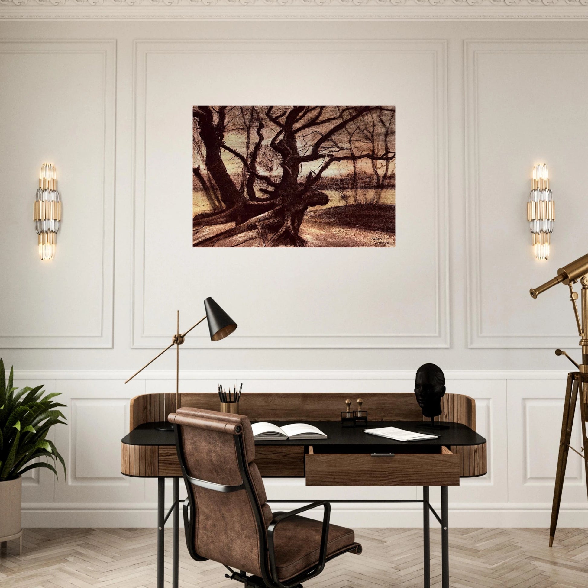 Study of a Tree - Vincent van Gogh Brushed Aluminum Print - 70x100 cm / 28x40 inches | Vincent van Gogh Aluminum Print | Vincent van Gogh Prints