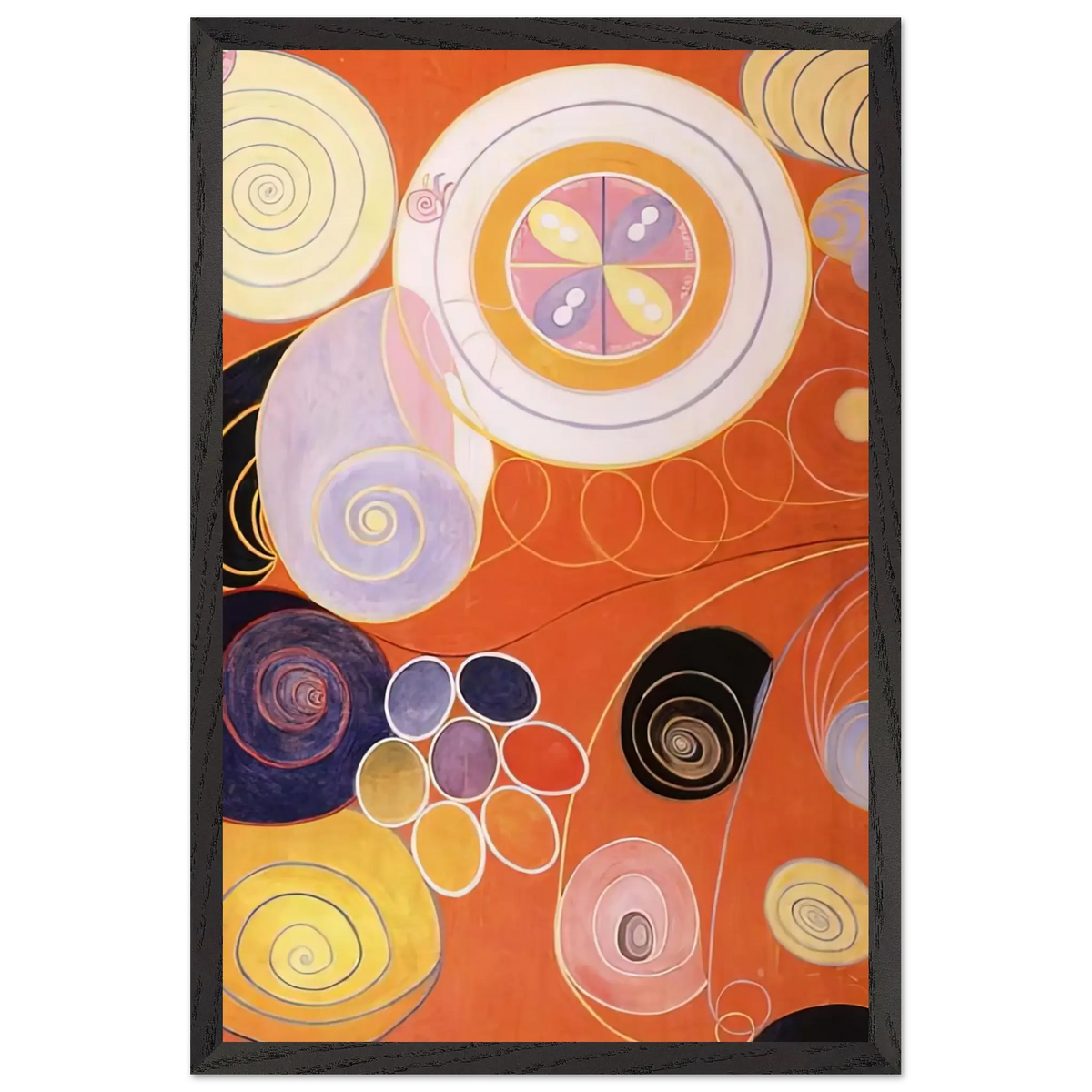 Hilma af Klint - THEY TENS MAINSTAY IV 1907 Wall art - 20x25 cm / 8x10 inches - Premium Wooden Framed Poster With Fine Art Paper - Black frame