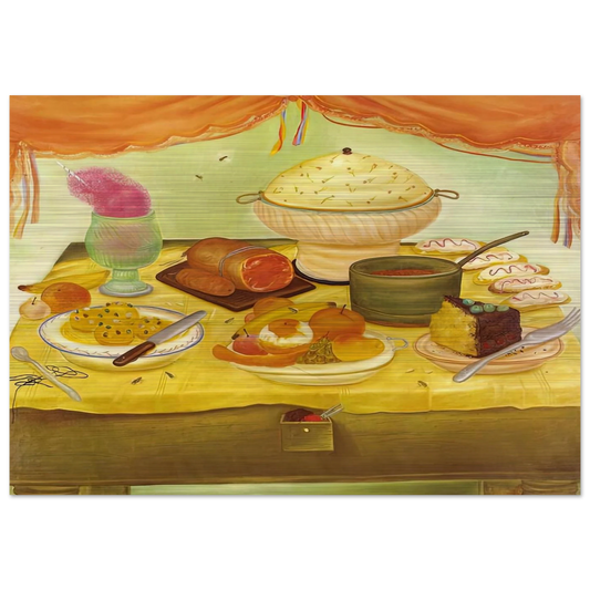 STILL LIFE - Fernando Botero Brushed Aluminum Print - 70x100 cm / 28x40 inches | Fernando Botero Aluminum Print | Fernando Botero Prints