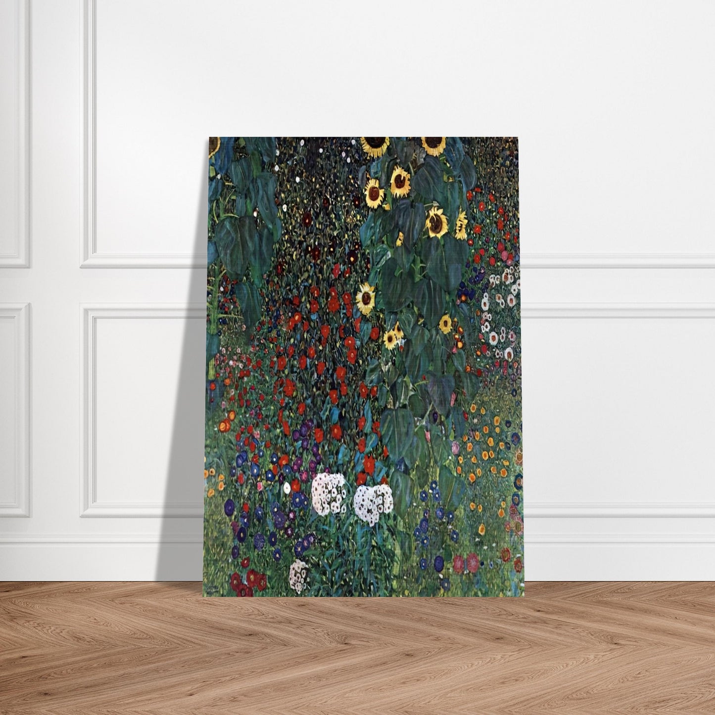 COUNTRY GARDEN WITH SUNFLOWERS 1906 - Gustav Klimt Brushed Aluminum Print - 70x100 cm / 28x40 inches | Gustav Klimt Aluminum Print | Gustav Klimt Prints