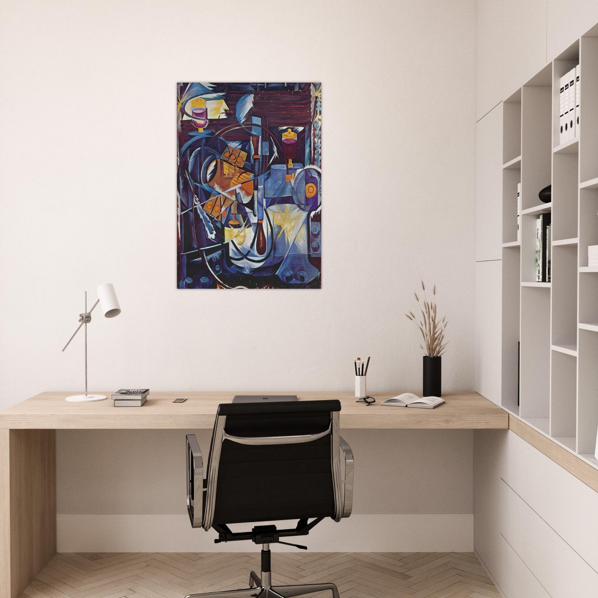 Dynamo machine - 1913 - Natalia Goncharova Brushed Aluminum Print - 70x100 cm / 28x40 inches | Natalia Goncharova Aluminum Print | Natalia Goncharova Prints
