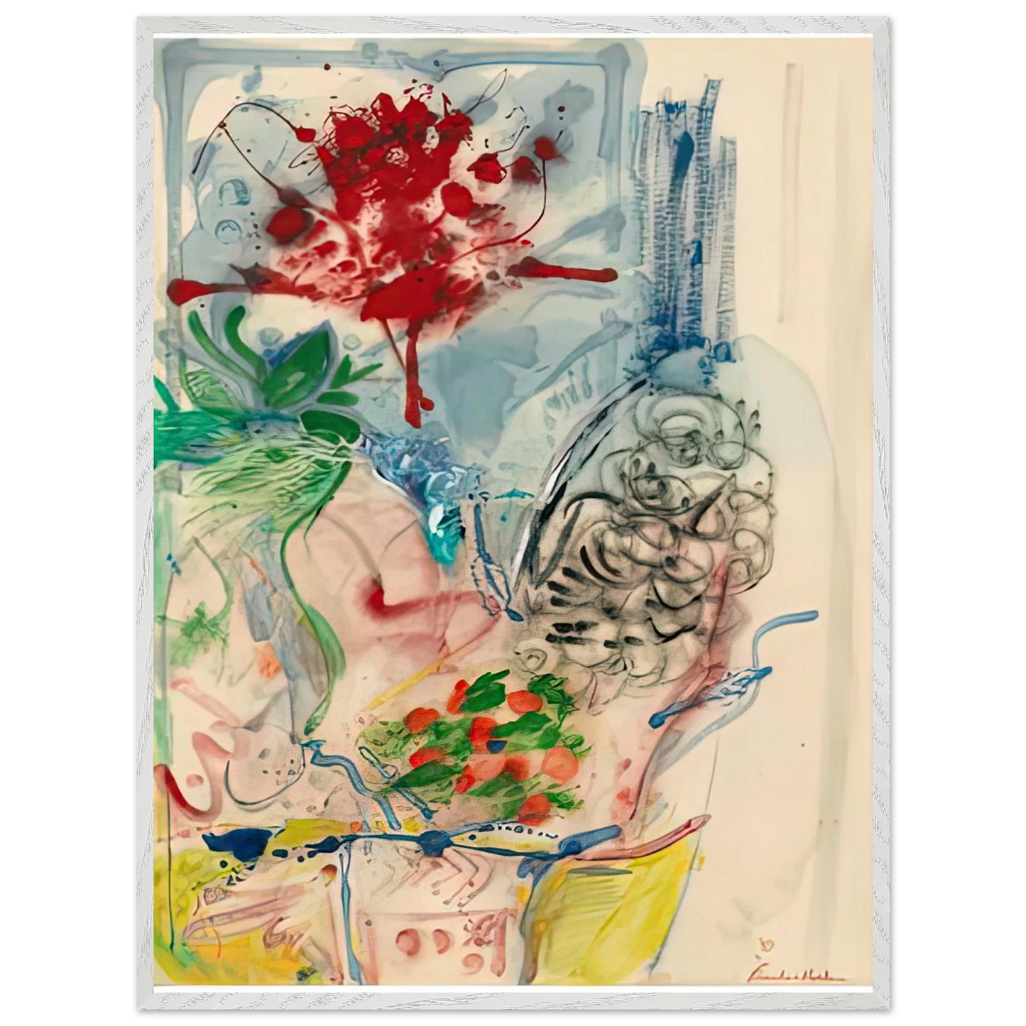 Helen Frankenthaler - LÃ¢â‚¬â„¢Amour Toujours LÃ¢â‚¬â„¢Amour, 1957- Wall Art - 28x40 inches / 70x70 cm - Canvas (Imperial)-canvas - -