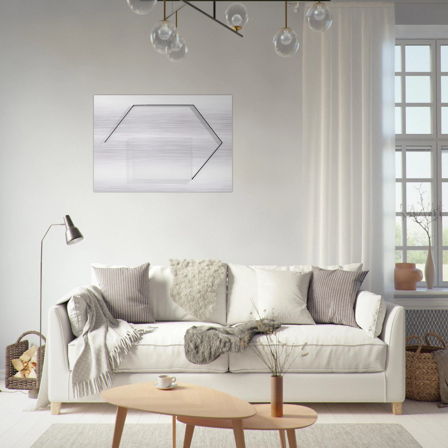 Steel-Life N°43 - Minimalism - Francois Morellet Brushed Aluminum Print - 70x100 cm / 28x40 inches | Francois Morellet Aluminum Print | Francois Morellet Prints