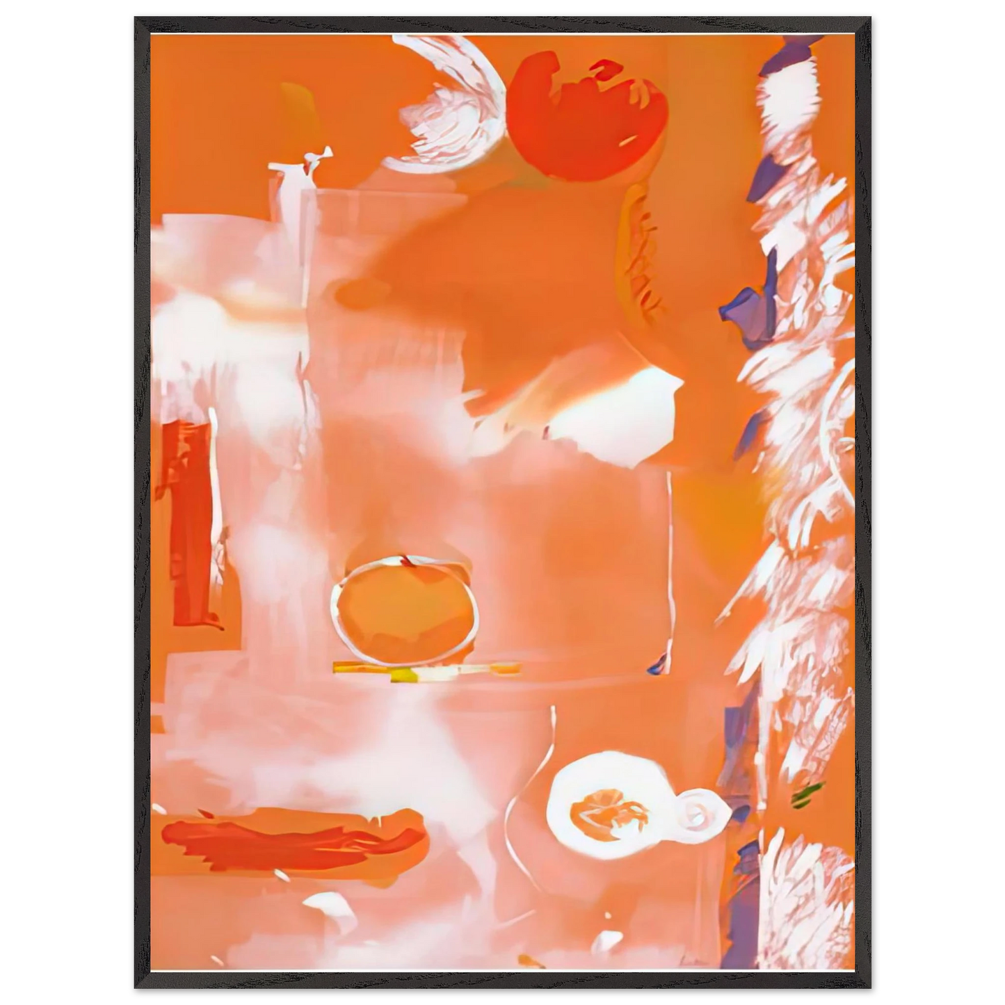 Helen Frankenthaler - Seeing the Moon on a Hot Summer Day, 1987- Wall Art - 21x29.7 cm / 8x12" - Premium Wooden Framed Poster With Fine Art Paper-canvas - White frame