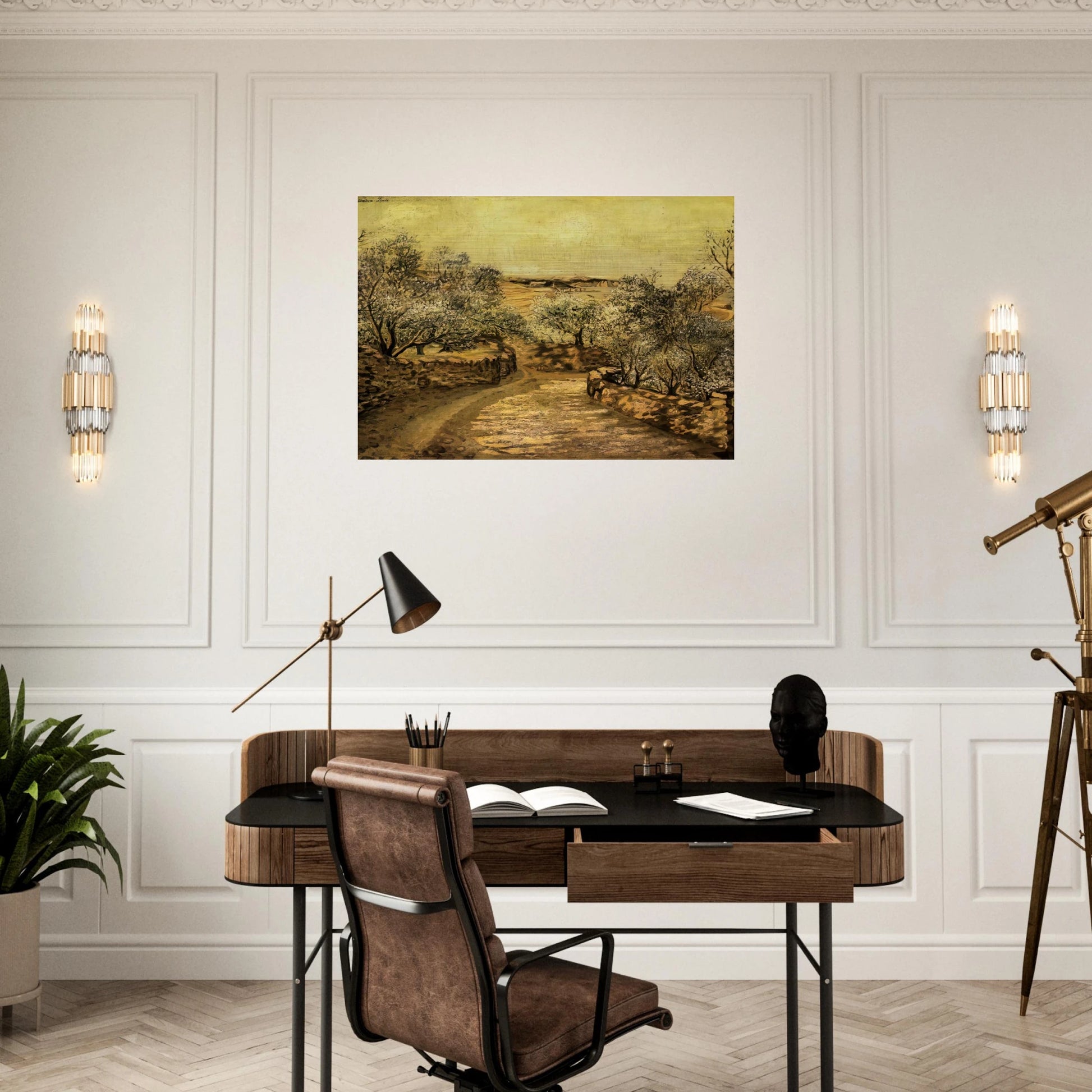 THE LANE TO PORT LLIGAT WITH VIEW OF CAP CREUS - Salvador Dali Brushed Aluminum Print - 70x100 cm / 28x40 inches | Salvador Dali Aluminum Print | Salvador Dali Prints