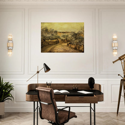 THE LANE TO PORT LLIGAT WITH VIEW OF CAP CREUS - Salvador Dali Brushed Aluminum Print - 70x100 cm / 28x40 inches | Salvador Dali Aluminum Print | Salvador Dali Prints