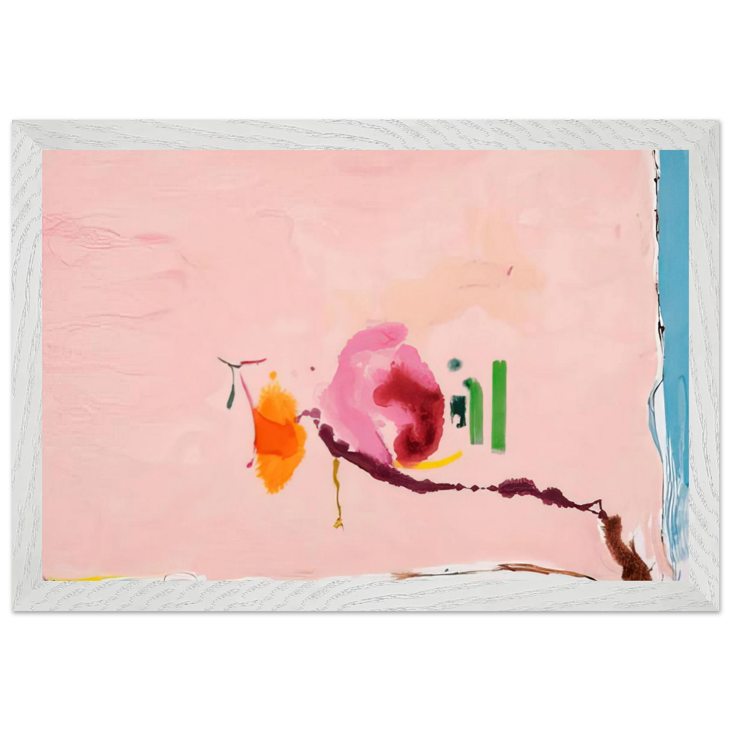 Helen Frankenthaler - Flirt - 1995 Wall art - A1 (59.4 x 84.1  cm) - Premium Wooden Framed Poster With Fine Art Paper - White frame