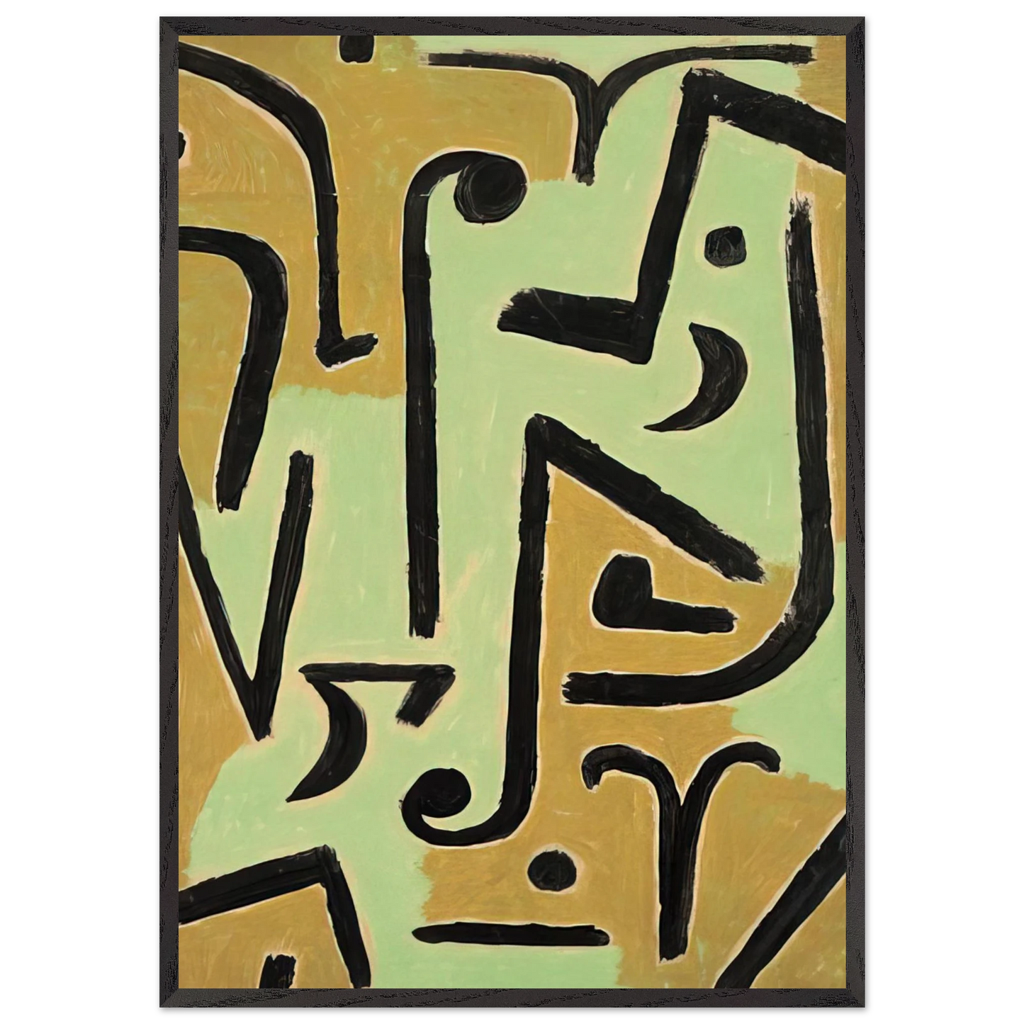 HALME 1940 - Paul Klee 70x100 cm / 28x40 inches Framed Art Print – Black Wooden Frame
