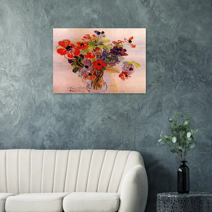 ANEMONES 1953 - Raoul Dufy Brushed Aluminum Print - 70x100 cm / 28x40 inches | Raoul Dufy Aluminum Print | Raoul Dufy Prints