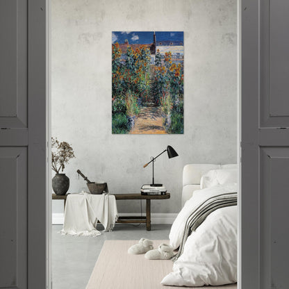 The Garden at Vetheuil - claude monet Brushed Aluminum Print - 70x100 cm / 28x40 inches | claude monet Aluminum Print | claude monet Prints