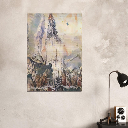 Woolworth Building No. 28 - 1912 - John Marin Brushed Aluminum Print - 70x100 cm / 28x40 inches | John Marin Aluminum Print | John Marin Prints
