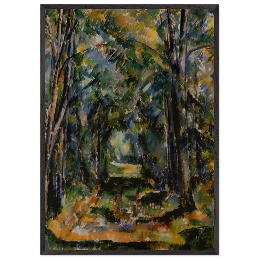 The Alley at Chantilly - Paul Cezanne 70x100 cm / 28x40 inches Framed Art Print – Black Wooden Frame