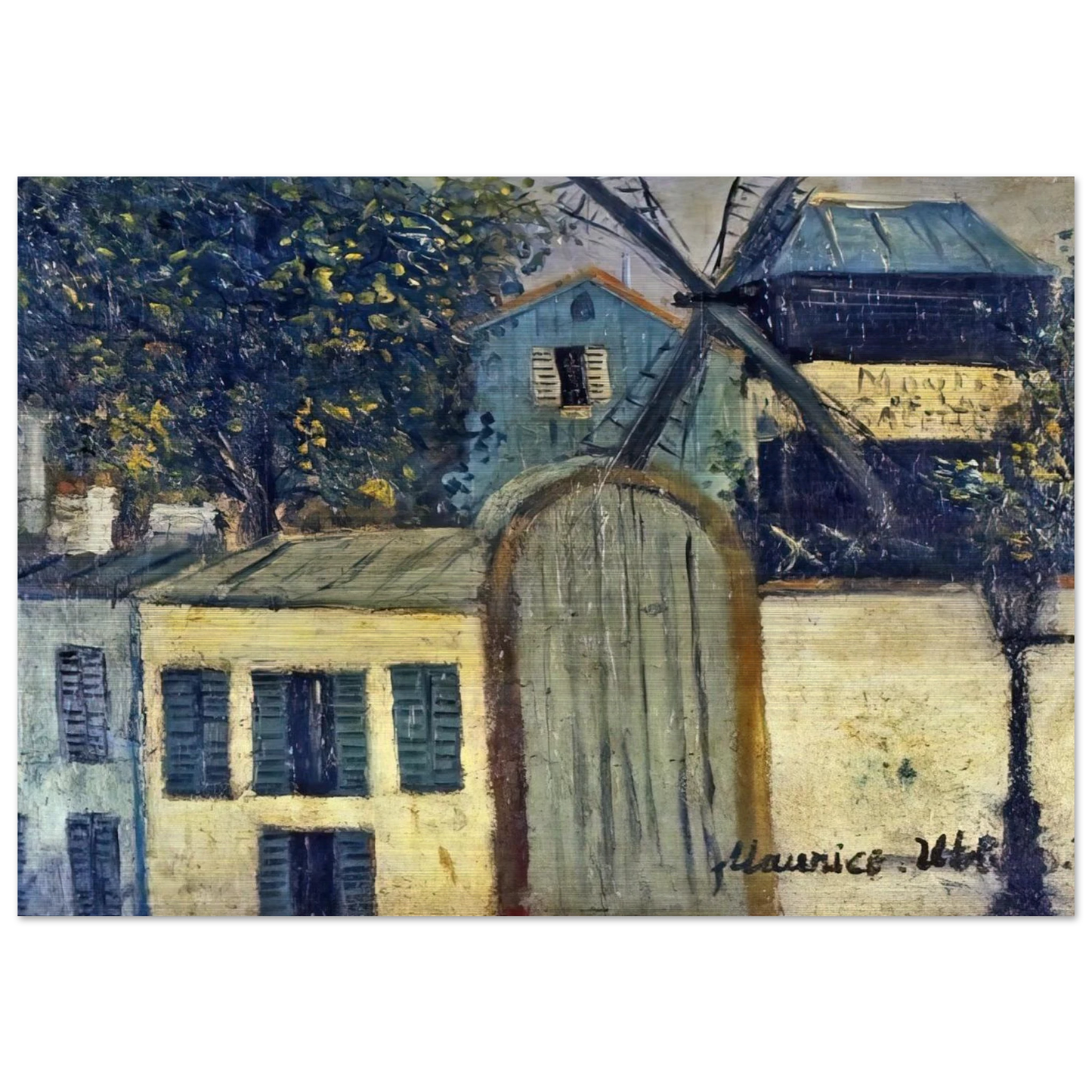 MOULIN DE LA GALETTE 1 - Maurice Utrillo Brushed Aluminum Print - 70x100 cm / 28x40 inches | Maurice Utrillo Aluminum Print | Maurice Utrillo Prints