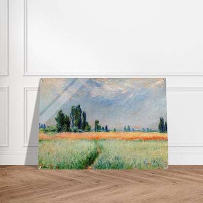 The Wheat Field - claude monet Acrylic Print - 70x100 cm / 28x40″ inches | claude monet Wall Art | claude monet Prints
