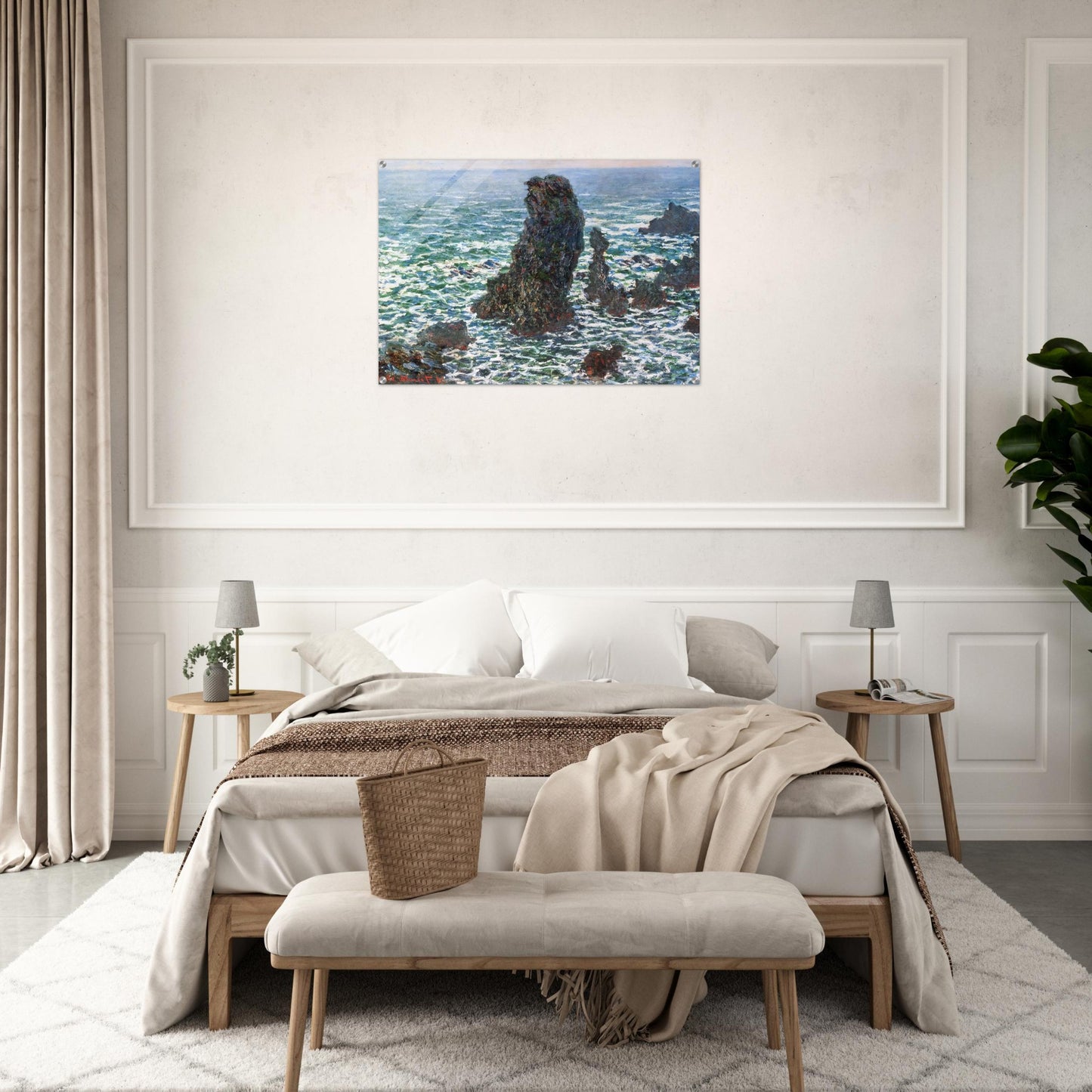 The Pyramids of Port Coton, Belle-Ile-en-Mer - claude monet Acrylic Print - 70x100 cm / 28x40″ inches