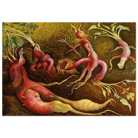 THE TENPTATIONS OF SAINT ANTONY 1947 - Diego Rivera Brushed Aluminum Print - 70x100 cm / 28x40 inches | Diego Rivera Aluminum Print | Diego Rivera Prints