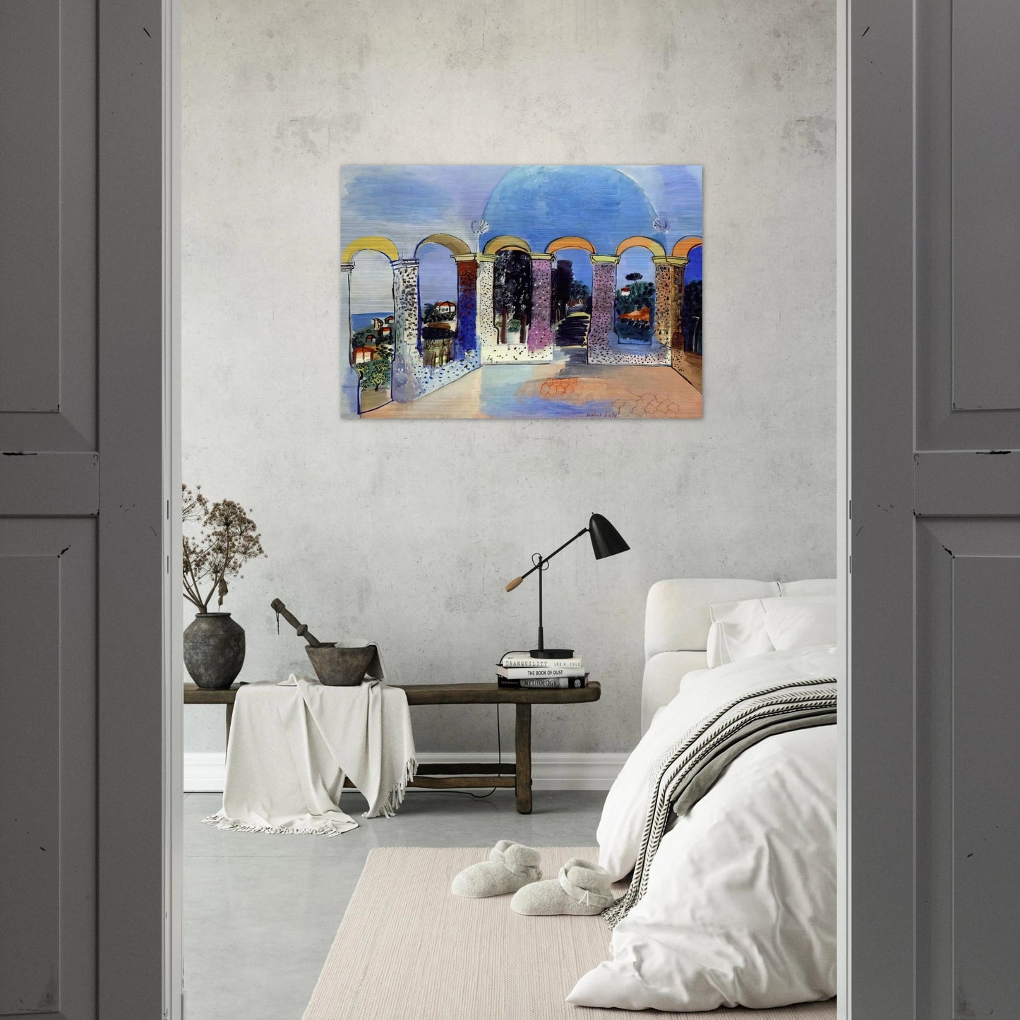 ARCADES AT VALLAURIS 1927 - Raoul Dufy Brushed Aluminum Print - 70x100 cm / 28x40 inches | Raoul Dufy Aluminum Print | Raoul Dufy Prints