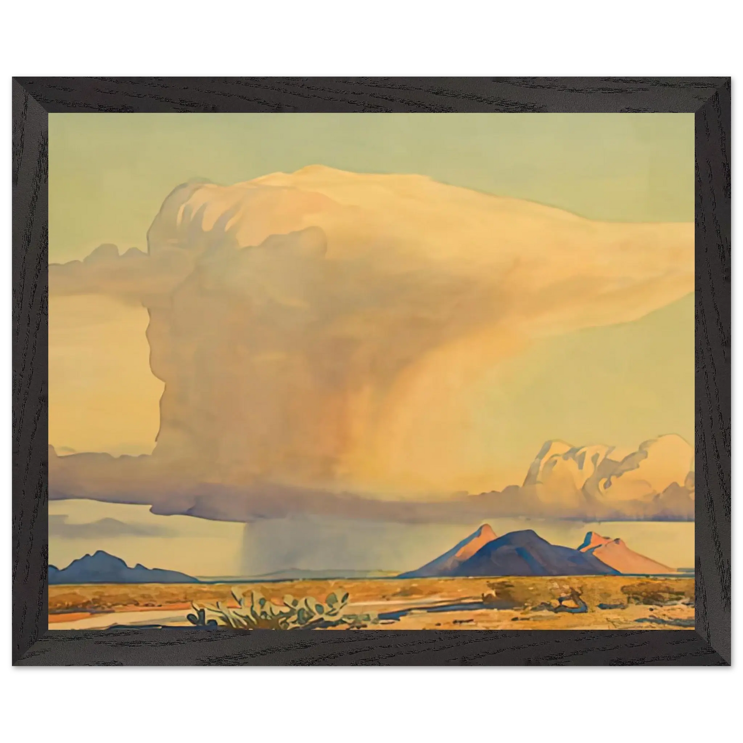 Maynard Dixon - DROUGHT AND DOWNPOUR 1944 Wall art - 40x50 cm / 16x20 Inches - Premium Wooden Framed Poster With Fine Art Paper - Black frame
