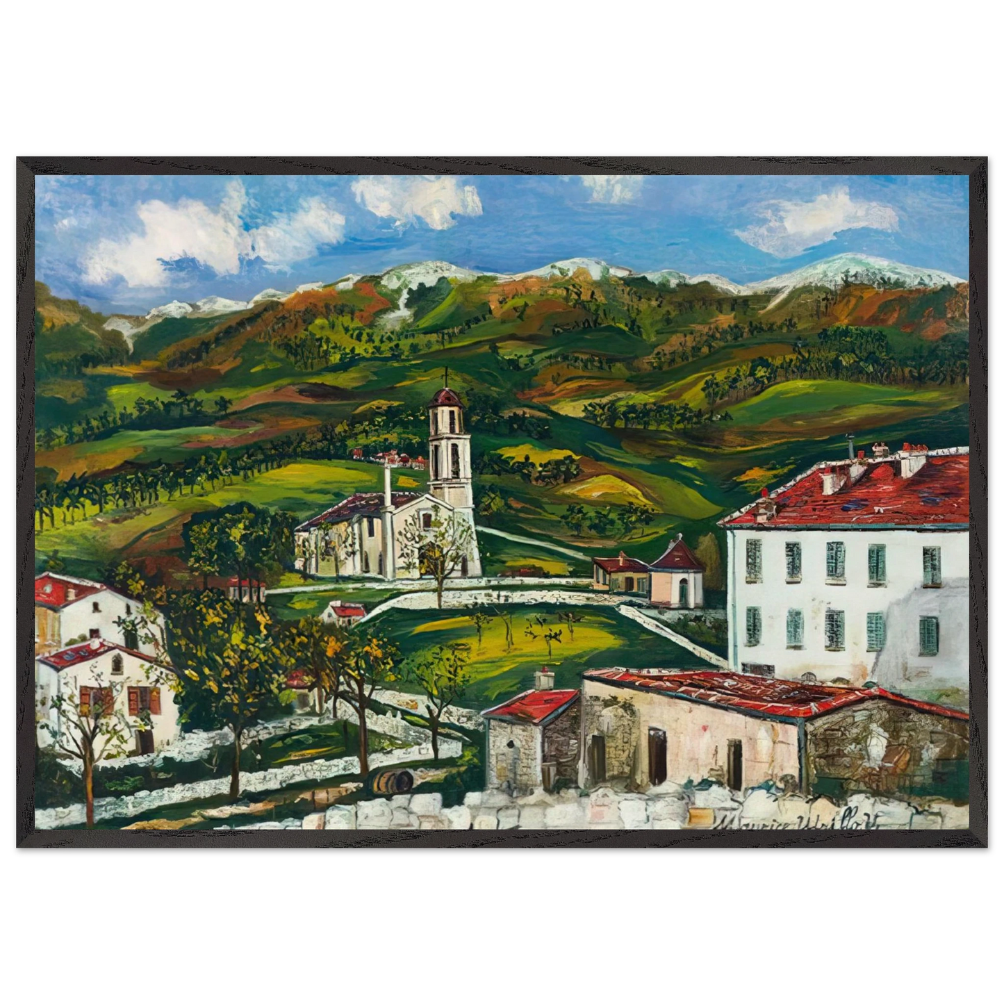 Untitled N27 - Maurice Utrillo 70x100 cm / 28x40 inches Framed Art Print – Black Wooden Frame