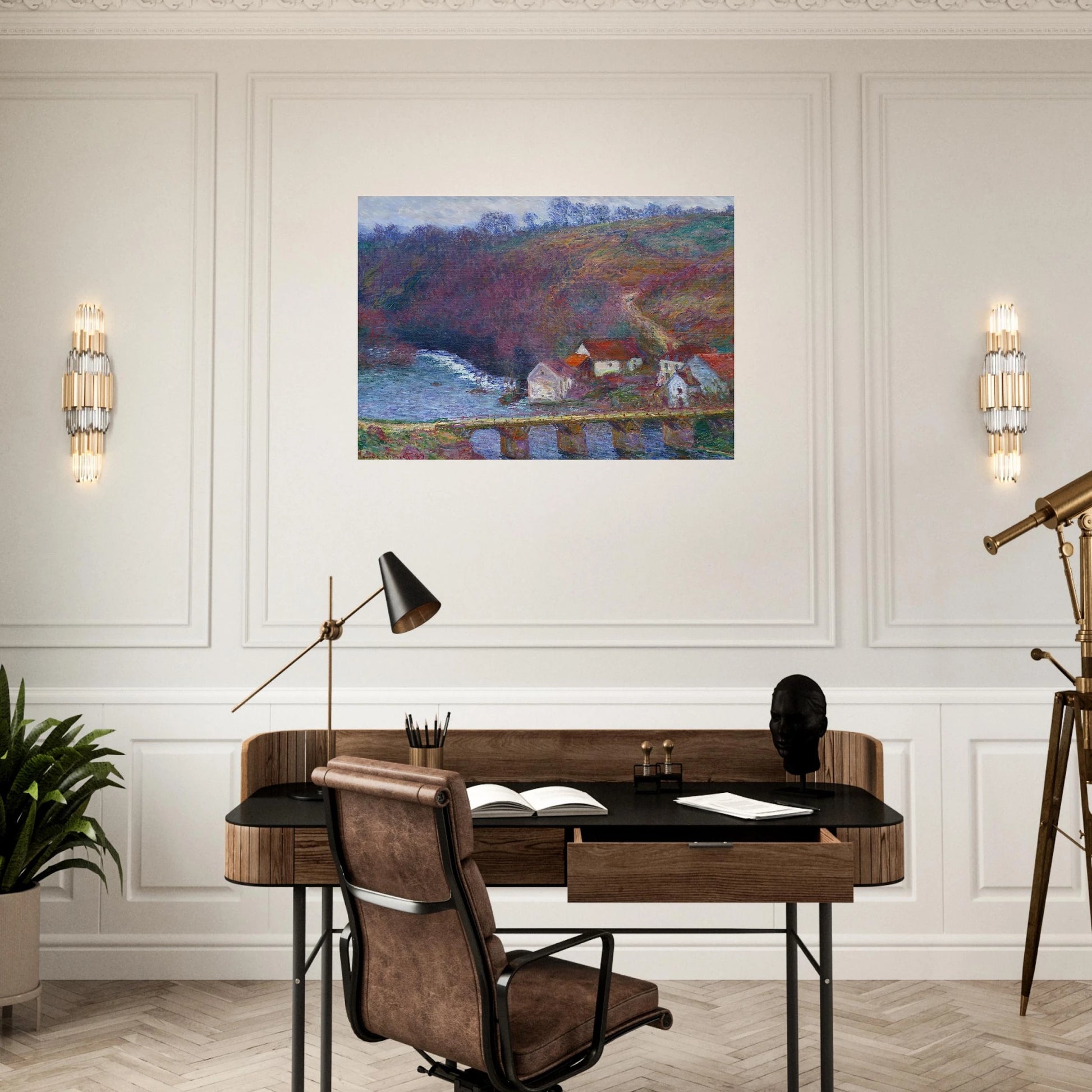 The Grande Creuse by the Bridge at Vervy - claude monet Brushed Aluminum Print - 70x100 cm / 28x40 inches | claude monet Aluminum Print | claude monet Prints