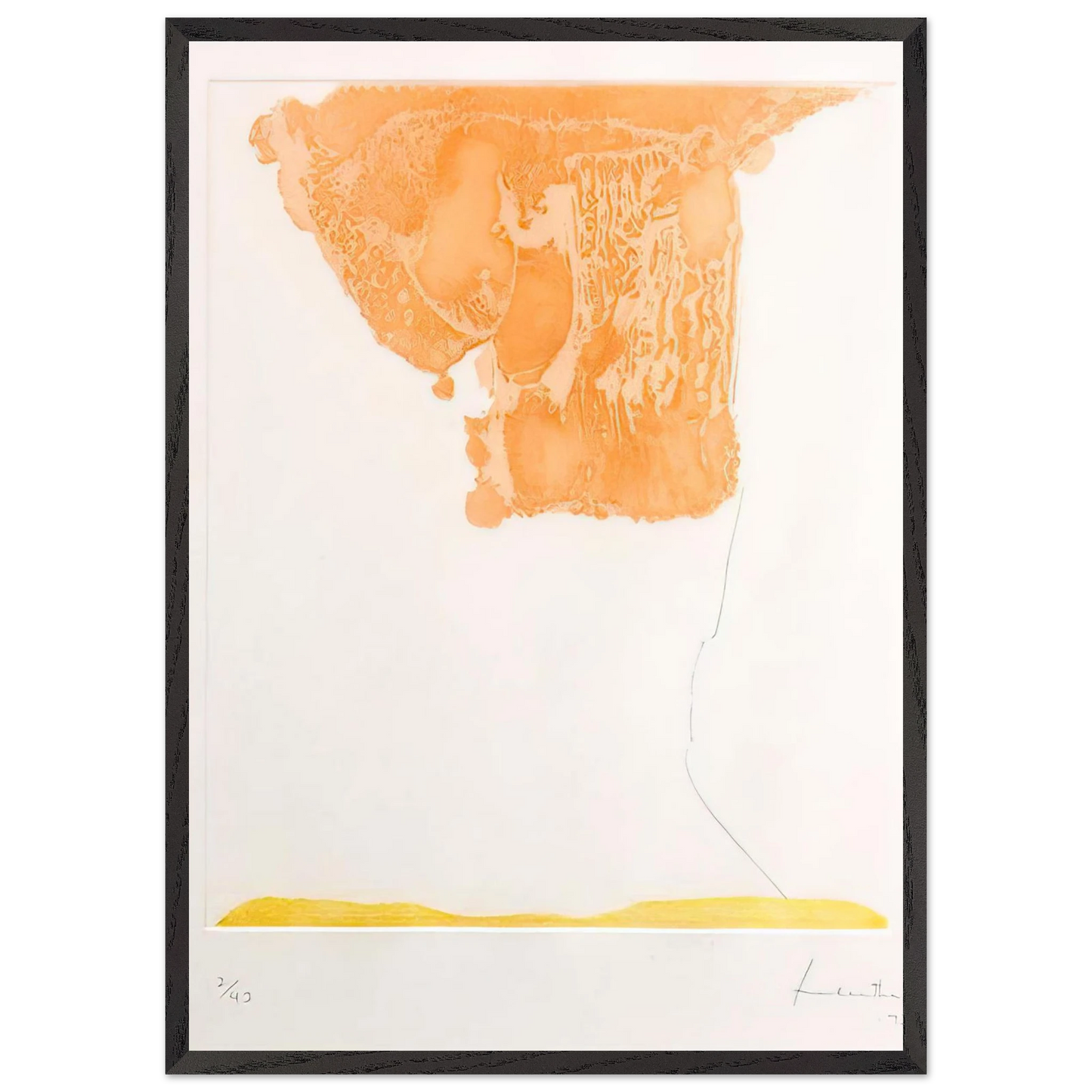 Helen Frankenthaler - Pranzo Italiano - 1973 Wall art - 27x35 cm / 11x14 inches - Premium Wooden Framed Poster With Fine Art Paper-canvas - White frame