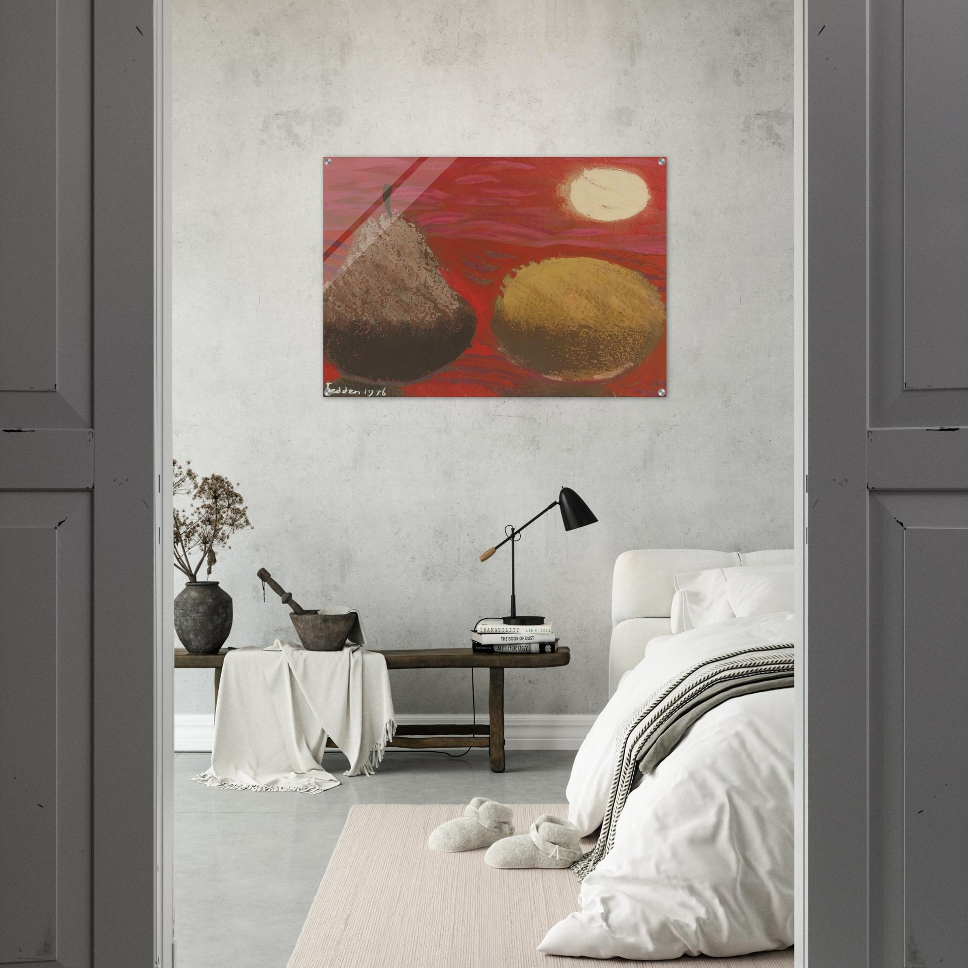 Still Life on Red - 1976 - Mary Fedden Acrylic Print - 70x100 cm / 28x40″ inches