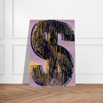 Dollar Sign - Andy Warhol Brushed Aluminum Print - 70x100 cm / 28x40 inches | Andy Warhol Aluminum Print | Andy Warhol Prints