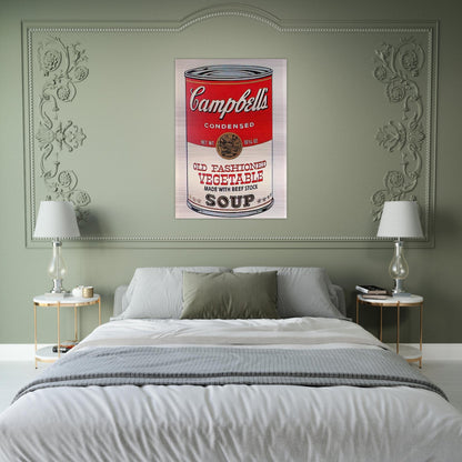 Campbell's Soup Can  Old Fashioned Vegetable  - Andy Warhol Brushed Aluminum Print - 70x100 cm / 28x40 inches | Andy Warhol Aluminum Print | Andy Warhol Prints