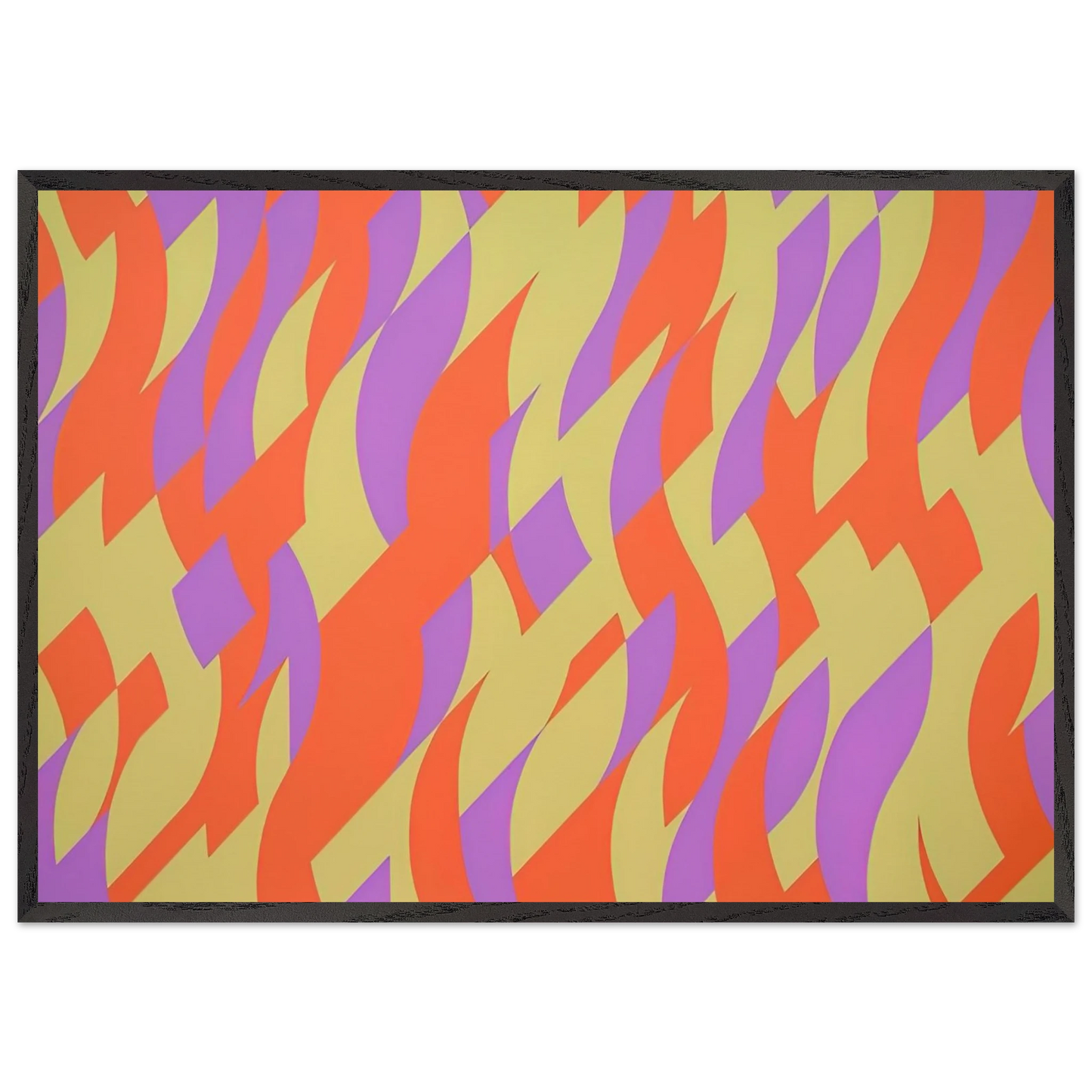 CARNIVAL 2000 - Bridget Riley 70x100 cm / 28x40 inches Framed Art Print – Black Wooden Frame
