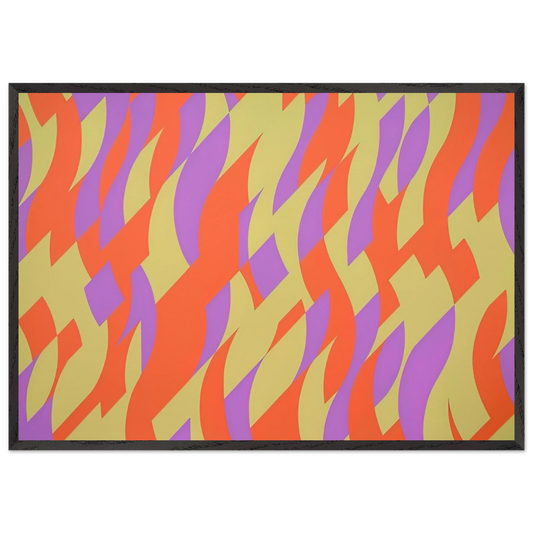 CARNIVAL 2000 - Bridget Riley 70x100 cm / 28x40 inches Framed Art Print – Black Wooden Frame