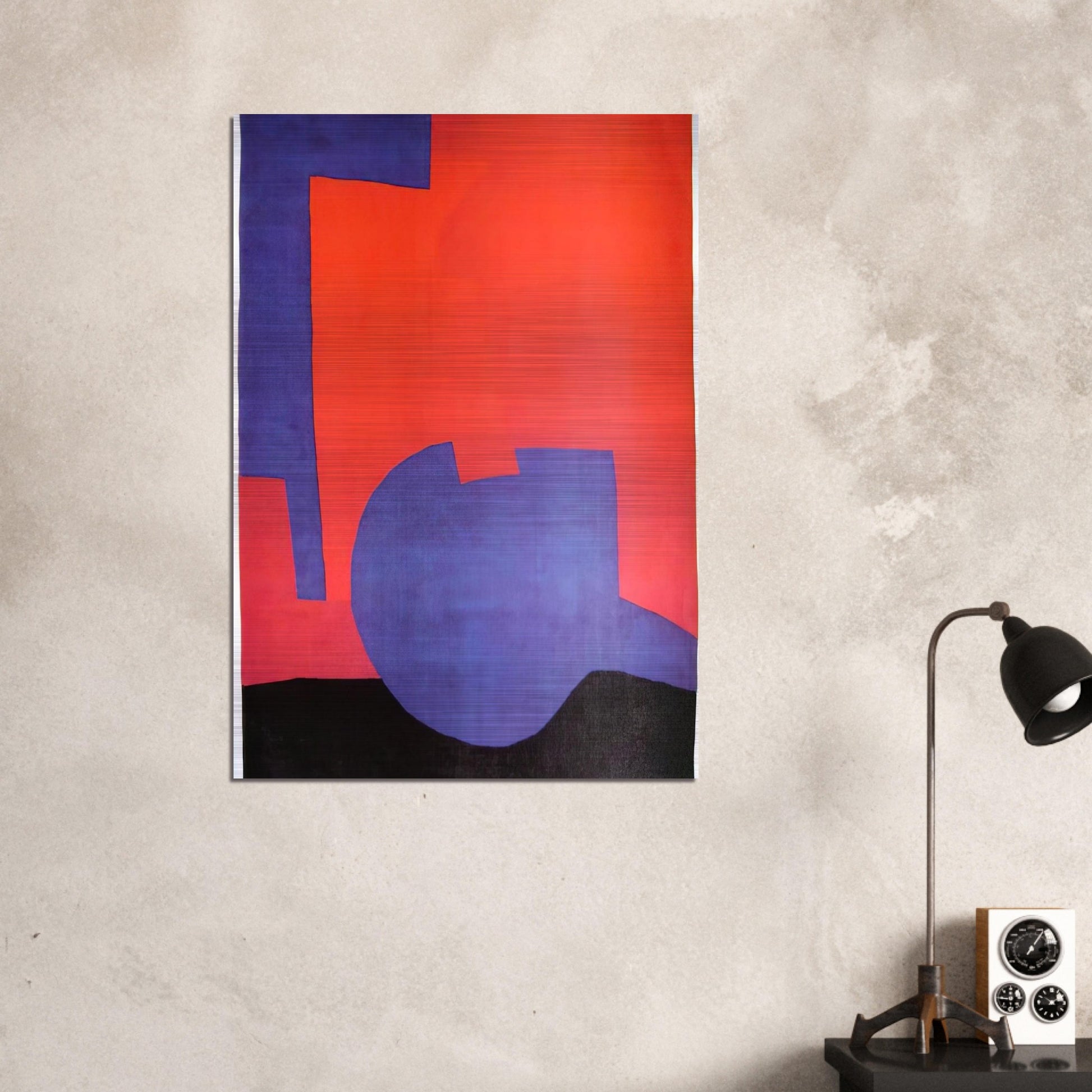 Composition rouge - 1968 - Serge Poliakoff Brushed Aluminum Print - 70x100 cm / 28x40 inches | Serge Poliakoff Aluminum Print | Serge Poliakoff Prints
