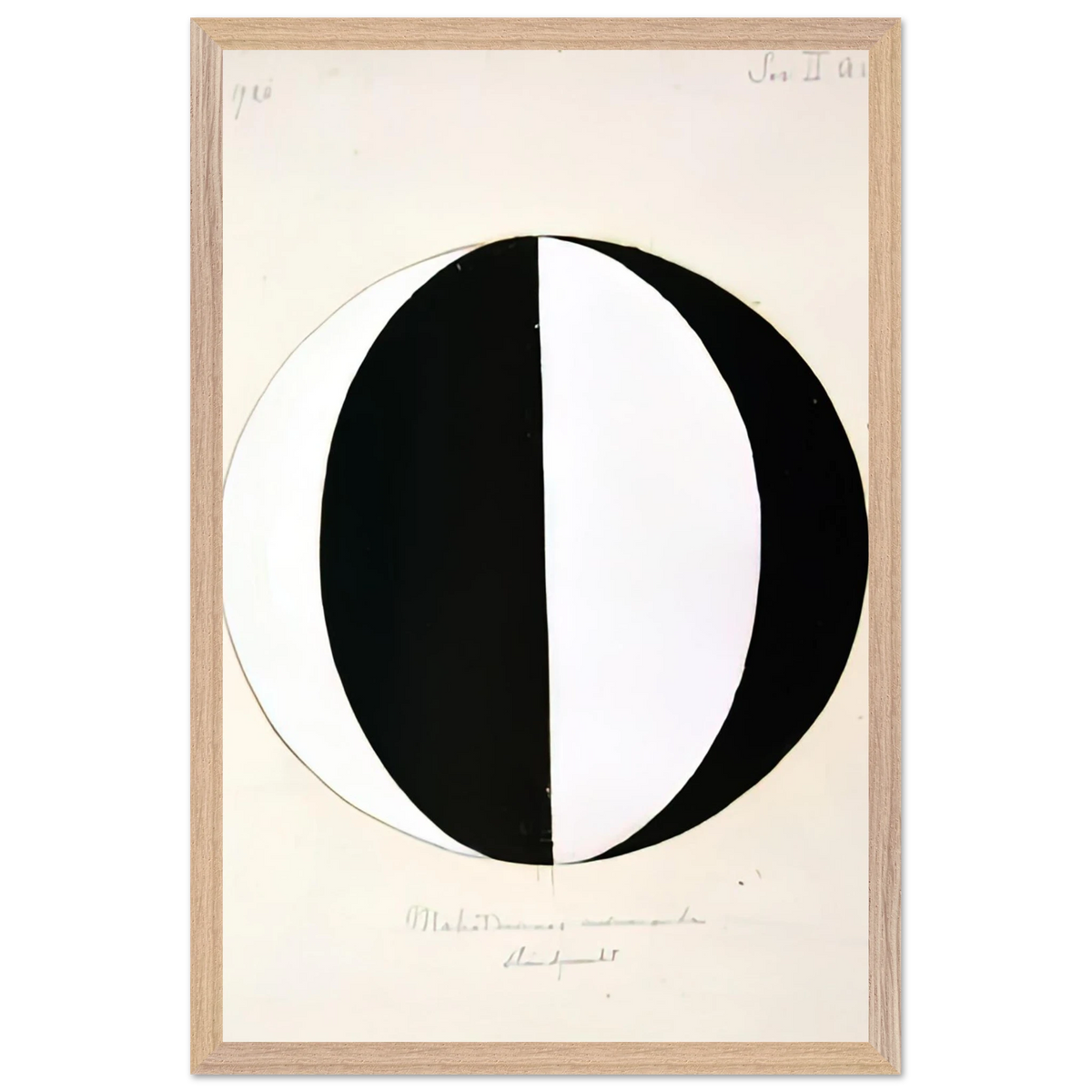 Hilma af Klint - THE MAHATMAS PRESENT STANDING POINT SERIES II NO 2A 1920 Wall art - 21x29.7 cm / 8x12" - Premium Wooden Framed Poster With Fine Art Paper-canvas - White frame